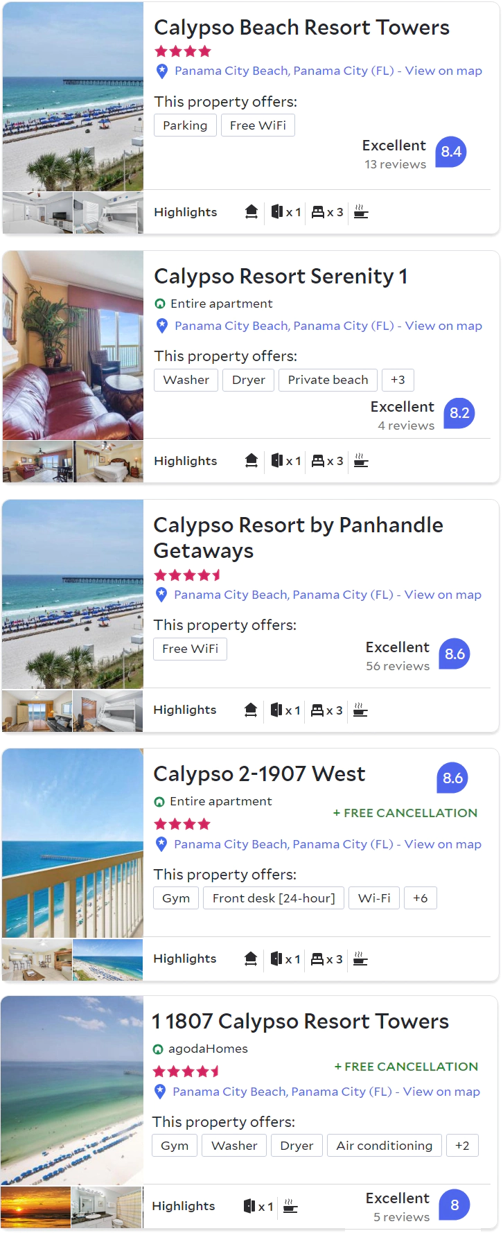 The Calypso Resort and Towers Panama City Beach Florida